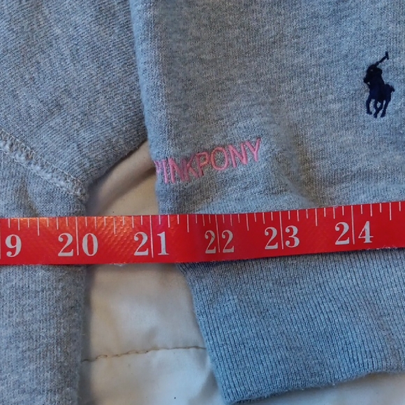 Polo by Ralph Lauren Gray Hoodie with Black and Pink Accents - Picture 10 of 10